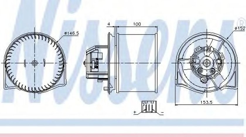 Ventilator, habitaclu SAAB 9-5 Combi (YS3E) (1998 - 2009) NISSENS 87026 piesa NOUA