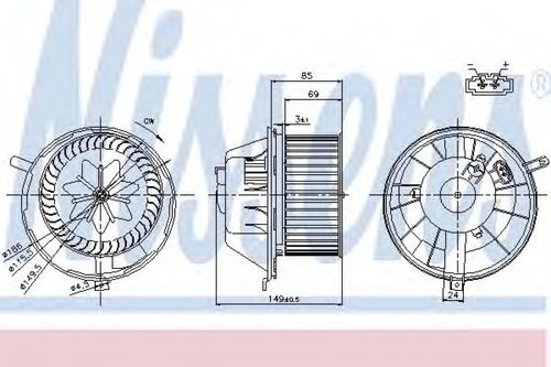 Ventilator, habitaclu SKODA SUPERB II Combi (3T5) (2009 - 2015) NISSENS 87034 piesa NOUA