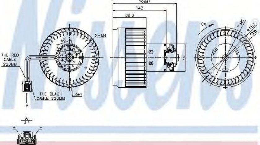 Ventilator, habitaclu VOLVO S80 I (TS, XY) (1998 - 2006) NISSENS 87036 piesa NOUA