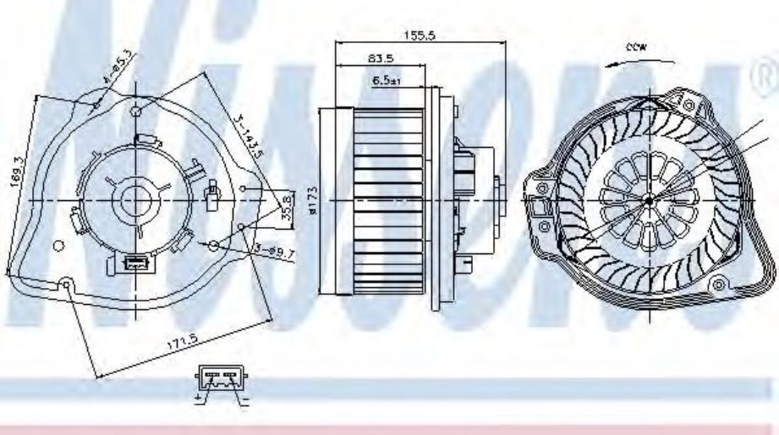 Ventilator, habitaclu VOLVO V70 I (LV) (1996 - 2000) NISSENS 87020 piesa NOUA