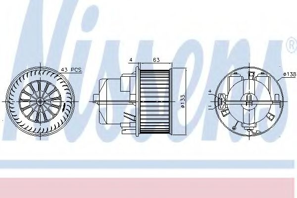 Ventilator, habitaclu VOLVO V70 III (BW) (2007 - 2016) NISSENS 87223 piesa NOUA