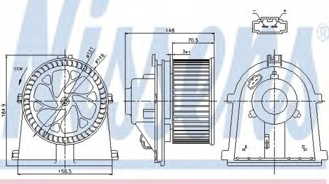 Ventilator, habitaclu VW BORA (1J2) (1998 - 2005) NISSENS 87022 piesa NOUA