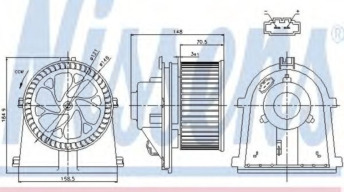 Ventilator, habitaclu VW BORA Combi (1J6) (1999 - 2005) NISSENS 87022 piesa NOUA