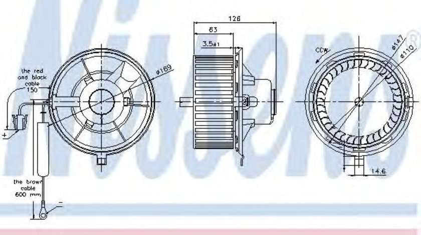 Ventilator, habitaclu VW CADDY II Combi (9K9B) (1995 - 2004) NISSENS 87031 piesa NOUA
