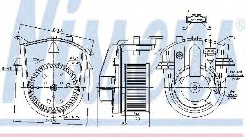 Ventilator, habitaclu VW CADDY II Pick-up (9U7) (1996 - 2000) NISSENS 87176 piesa NOUA