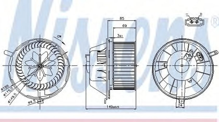 Ventilator, habitaclu VW CADDY IV Combi (Saab, SAJ) (2015 - 2016) NISSENS 87034 piesa NOUA