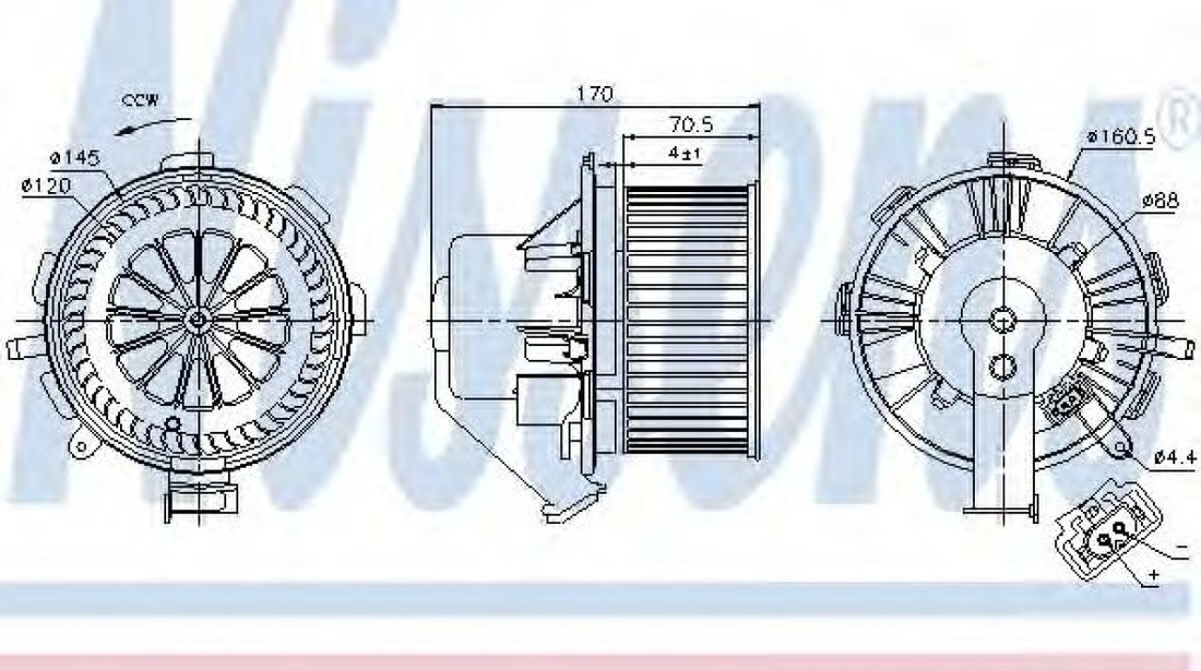 Ventilator, habitaclu VW CRAFTER 30-50 platou / sasiu (2F) (2006 - 2016) NISSENS 87105 piesa NOUA