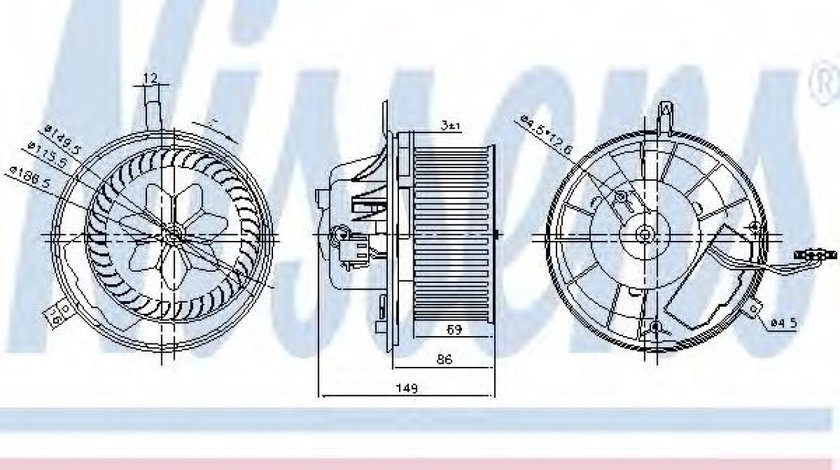 Ventilator, habitaclu VW GOLF V Variant (1K5) (2007 - 2009) NISSENS 87032 piesa NOUA
