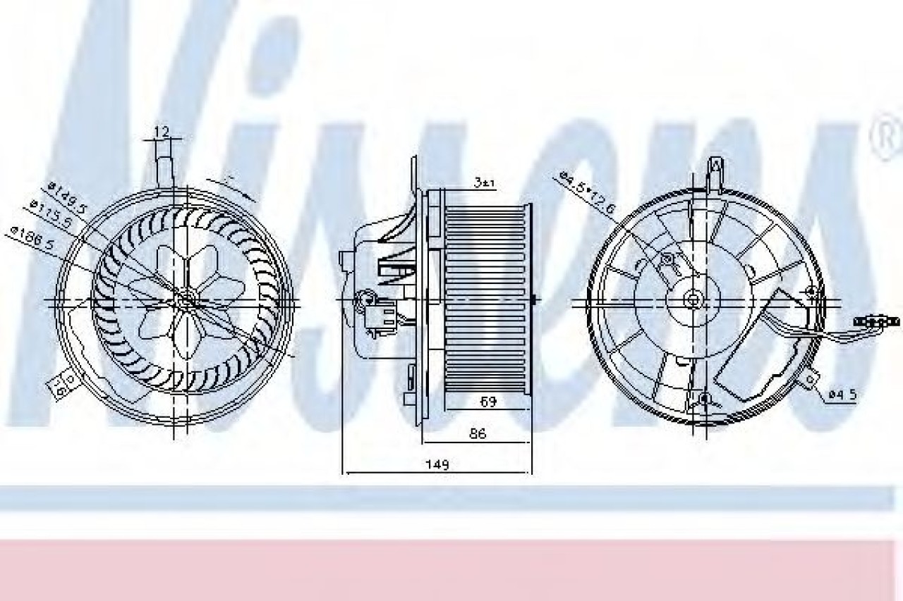 Ventilator, habitaclu VW JETTA III (1K2) (2005 - 2010) NISSENS 87032 piesa NOUA