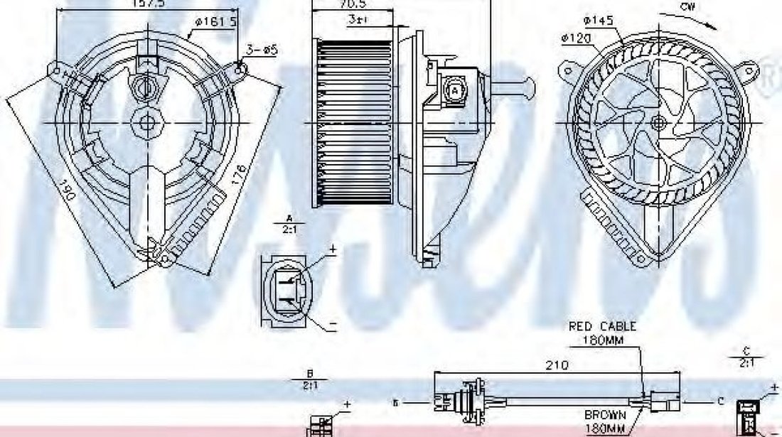 Ventilator, habitaclu VW LT II caroserie (2DA, 2DD, 2DH) (1996 - 2006) NISSENS 87039 piesa NOUA