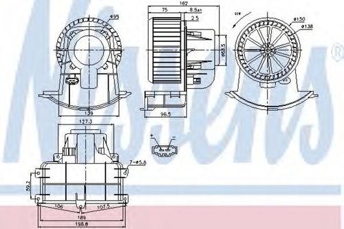 Ventilator, habitaclu VW MULTIVAN VI (SGF, SGM, SGN) (2015 - 2016) NISSENS 87033 piesa NOUA