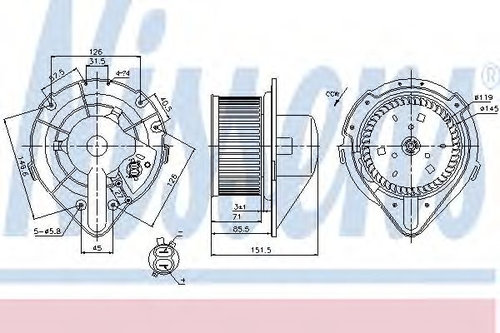 Ventilator, habitaclu VW PASSAT Variant (3A5, 35I) (1988 - 1997) NISSENS 87066 piesa NOUA