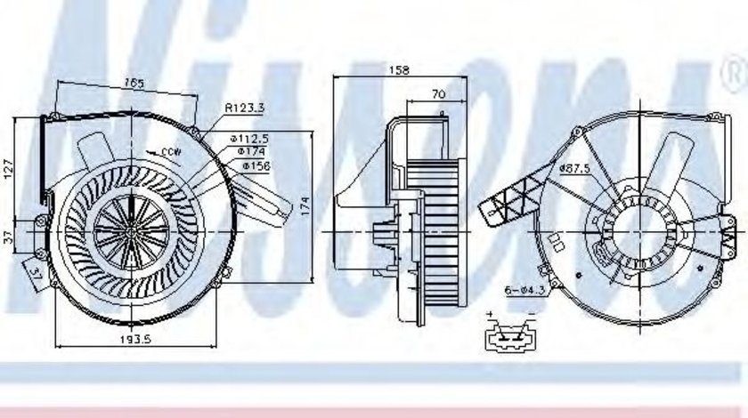 Ventilator, habitaclu VW POLO (6R, 6C) (2009 - 2016) NISSENS 87028 produs NOU