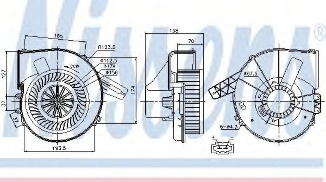 Ventilator, habitaclu VW POLO (9N) (2001 - 2012) NISSENS 87028 piesa NOUA