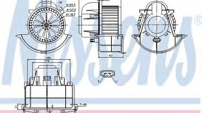 Ventilator, habitaclu VW TOUAREG (7LA, 7L6, 7L7) (2002 - 2010) NISSENS 87139 piesa NOUA