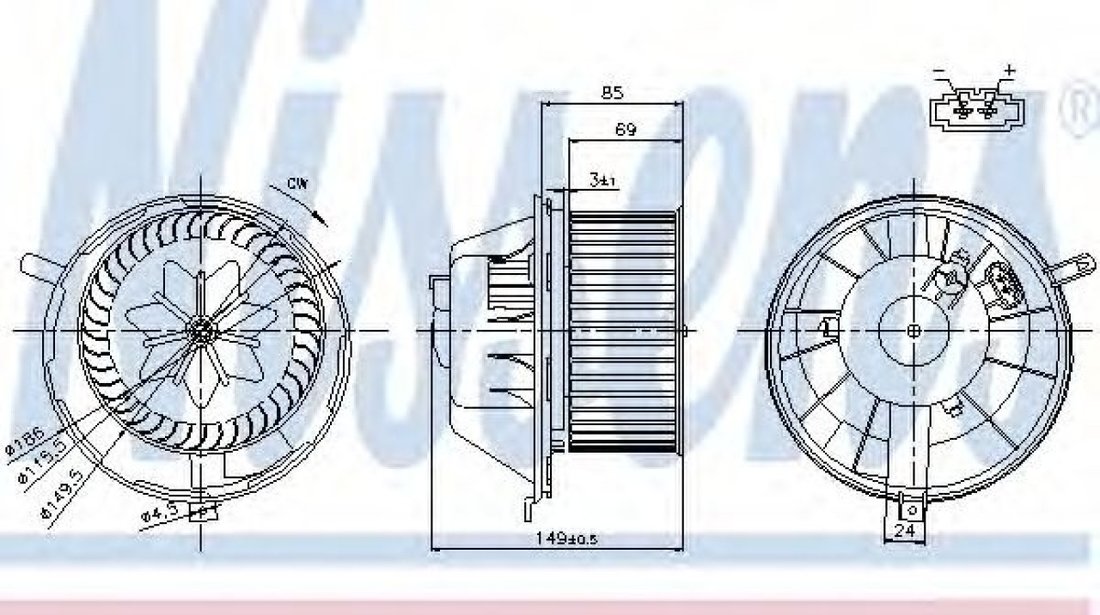 Ventilator, habitaclu VW TOURAN (1T1, 1T2) (2003 - 2010) NISSENS 87034 piesa NOUA