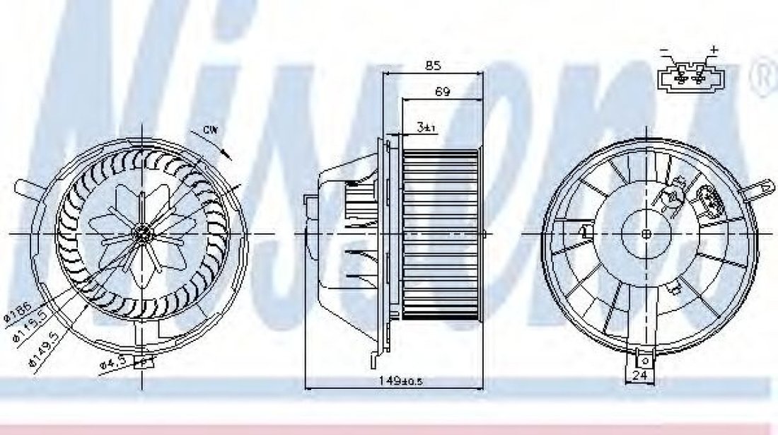 Ventilator, habitaclu VW TOURAN (1T3) (2010 - 2015) NISSENS 87034 piesa NOUA