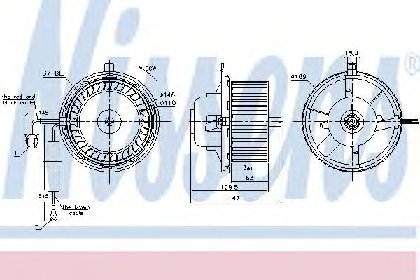 Ventilator, habitaclu VW VENTO (1H2) (1991 - 1998) NISSENS 87404 piesa NOUA