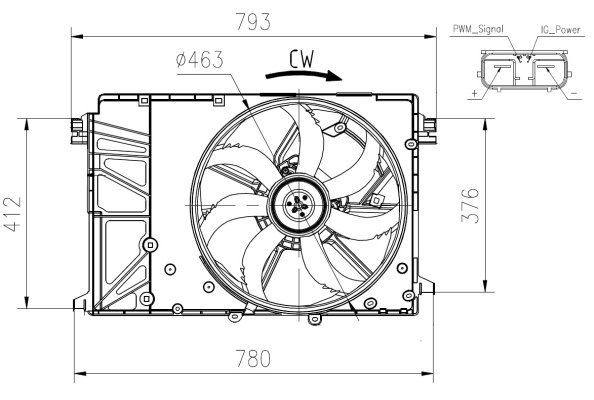 Ventilator, radiator (47932 NRF) LEXUS,TOYOTA