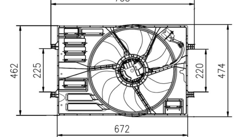 Ventilator, radiator (47950 NRF) AUDI,CUPRA,SEAT,SKODA,VW