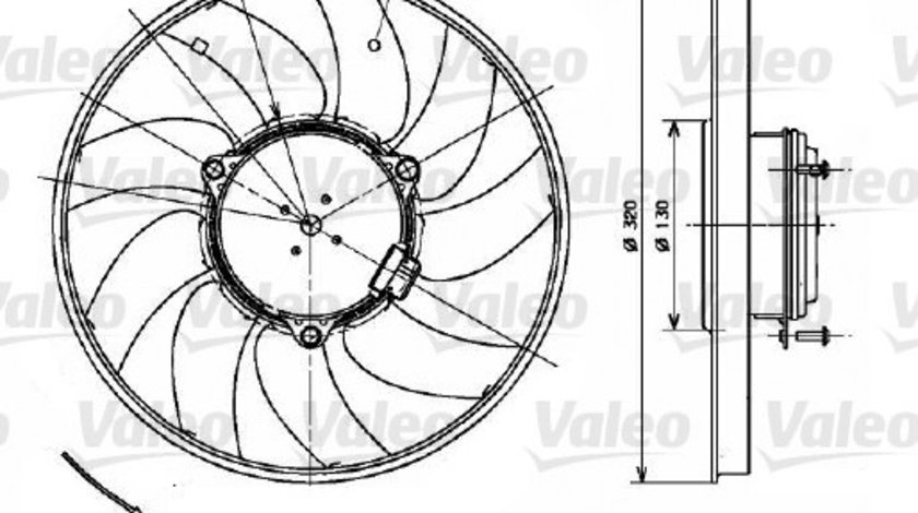 Ventilator, radiator (696083 VALEO) MERCEDES-BENZ,VW