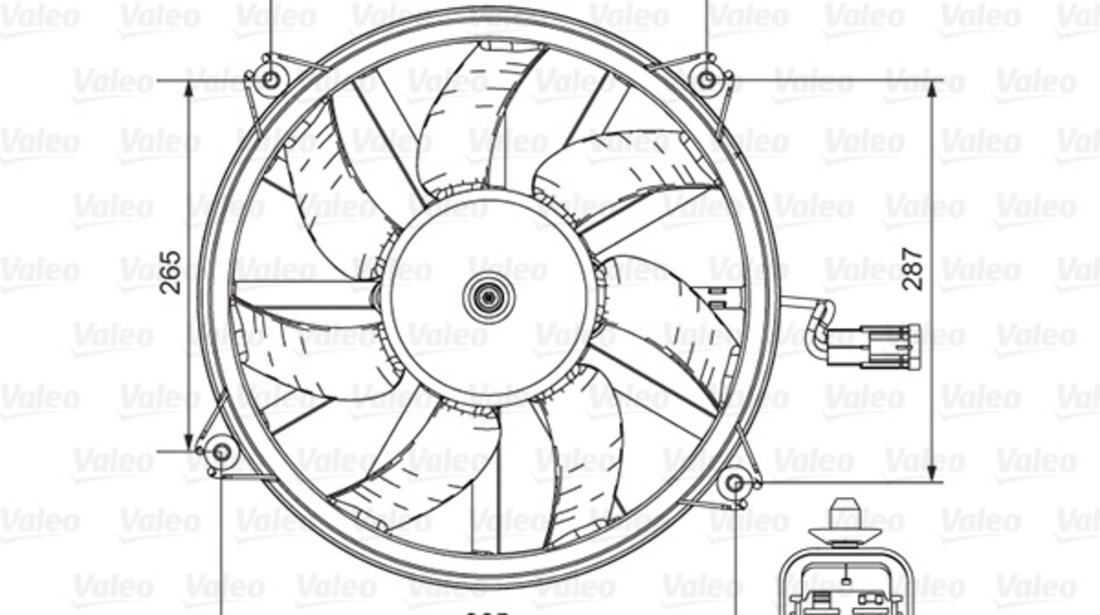 Ventilator, radiator (696850 VALEO) Citroen,DS,FIAT,LANCIA,PEUGEOT