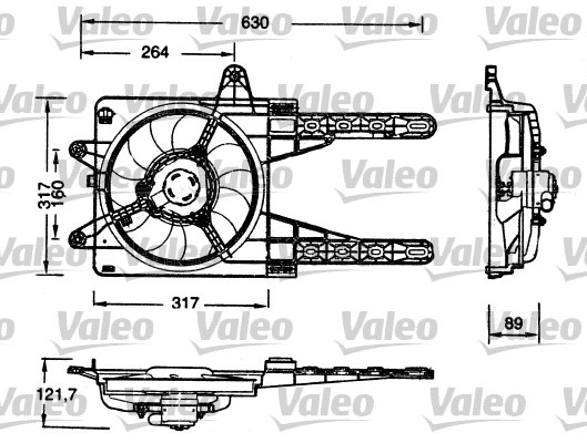 Ventilator, radiator (698178 VALEO) FIAT,LANCIA