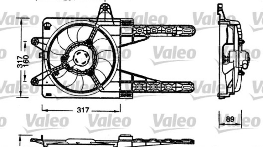 Ventilator, radiator (698178 VALEO) FIAT,LANCIA