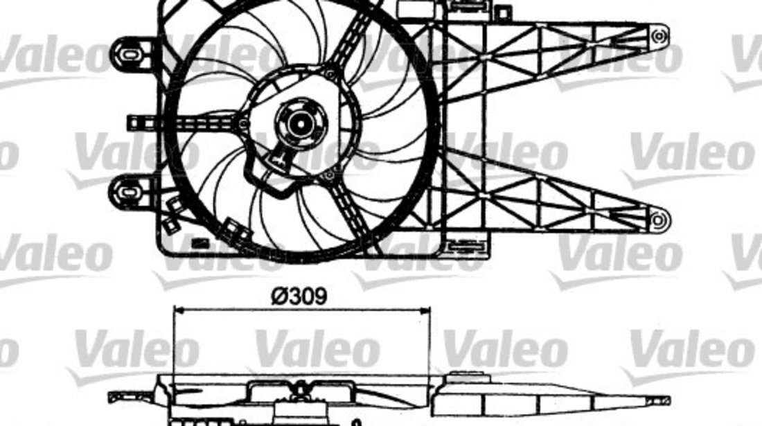 Ventilator, radiator (698483 VALEO) FIAT