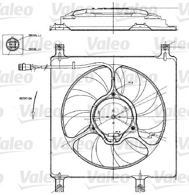 Ventilator, radiator (698552 VALEO) OPEL,VAUXHALL