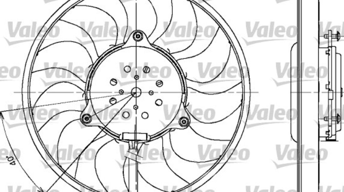 Ventilator, radiator (698612 VALEO) AUDI