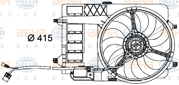 Ventilator, radiator (8EW351000294 HELLA) MINI