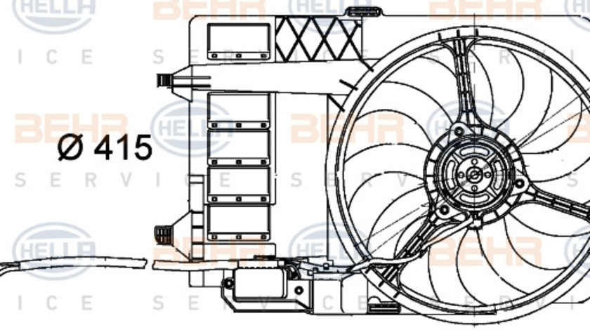 Ventilator, radiator (8EW351000294 HELLA) MINI