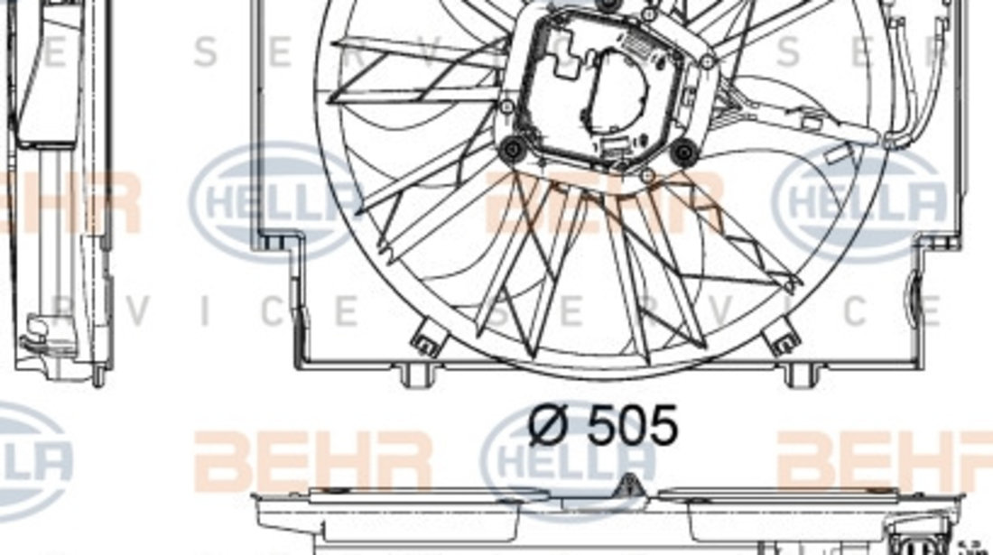 Ventilator, radiator (8EW351040421 HELLA) BMW