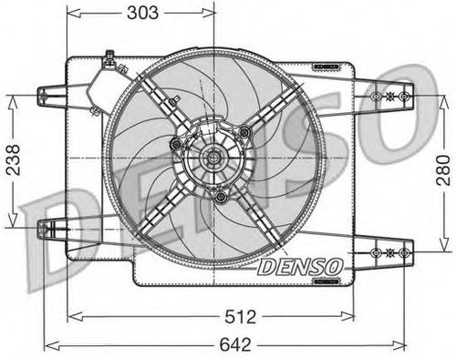Ventilator, radiator ALFA ROMEO 156 (932) (1997 - 2005) DENSO DER01011 piesa NOUA