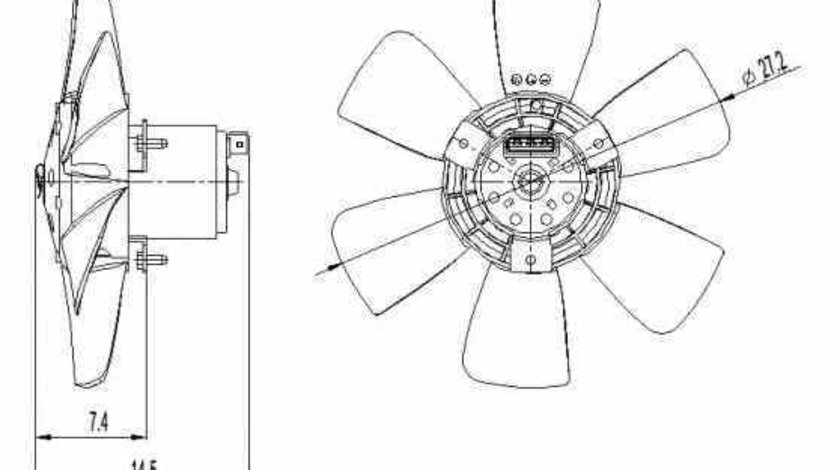 Ventilator radiator AUDI 80 89 89Q 8A B3 NRF 47390