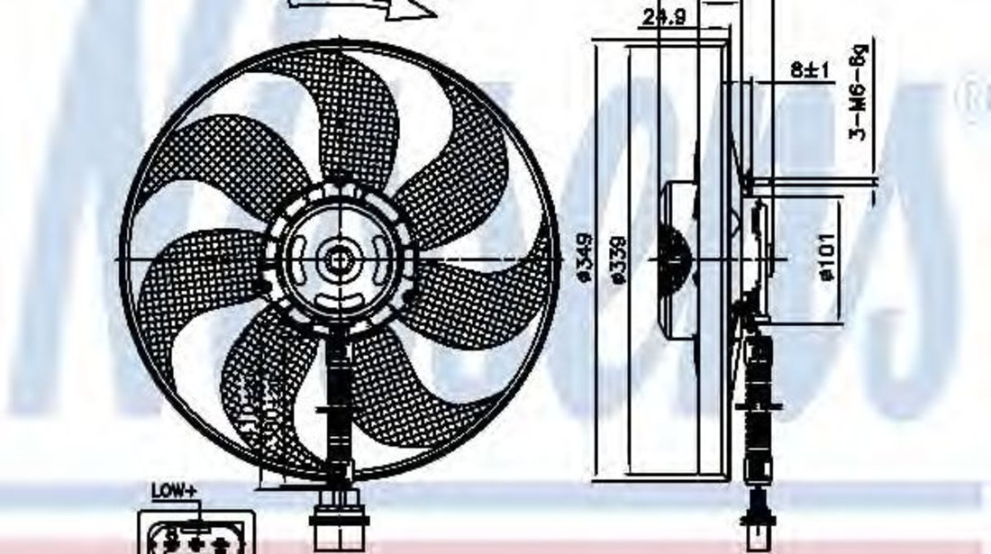 Ventilator, radiator AUDI A3 (8L1) (1996 - 2003) NISSENS 85544 piesa NOUA
