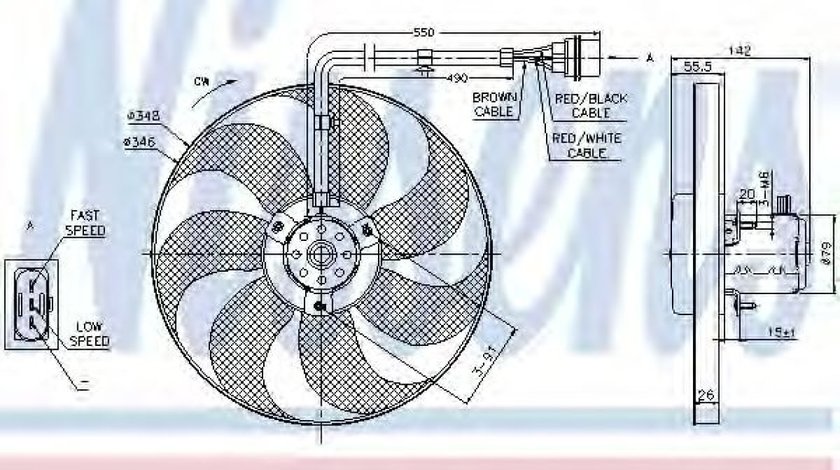 Ventilator, radiator AUDI A3 (8L1) (1996 - 2003) NISSENS 85683 piesa NOUA