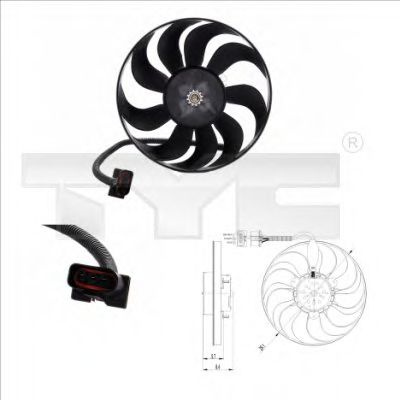 Ventilator, radiator AUDI A3 (8L1) (1996 - 2003) TYC 837-0001 piesa NOUA
