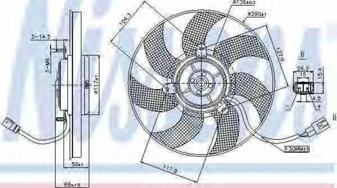 Ventilator radiator AUDI A3 Sportback 8PA NISSENS 85680