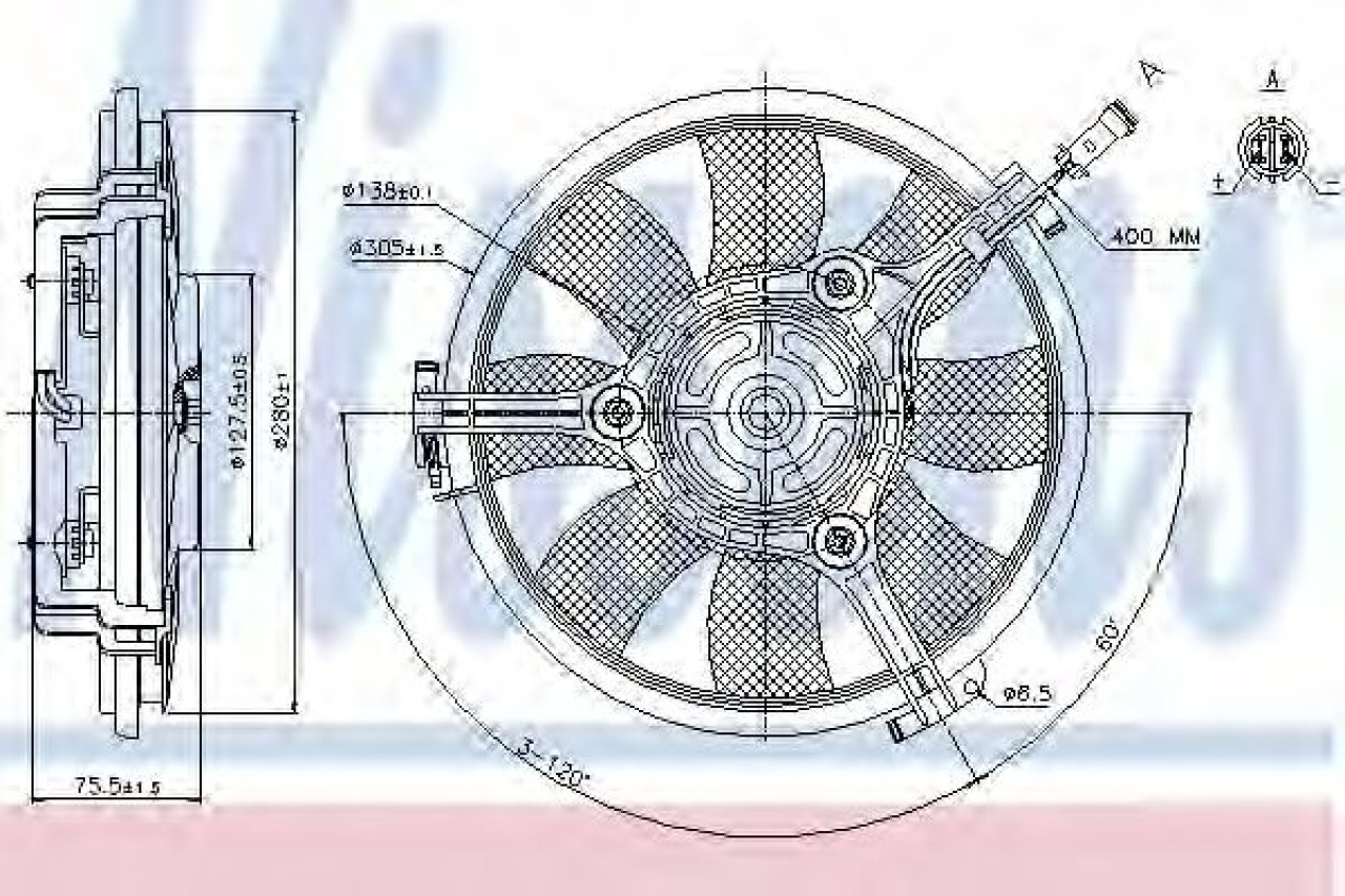 Ventilator, radiator AUDI A4 (8D2, B5) (1994 - 2001) NISSENS 85691 piesa NOUA