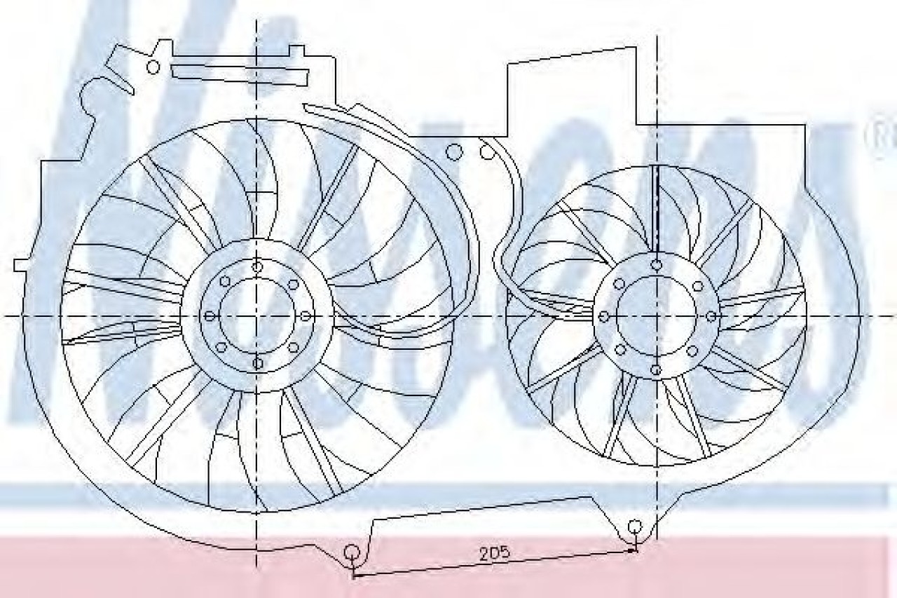 Ventilator, radiator AUDI A4 (8E2, B6) (2000 - 2004) NISSENS 85247 piesa NOUA