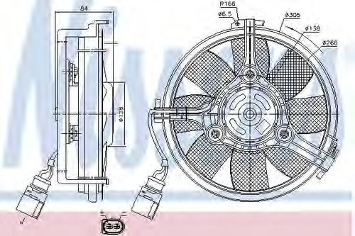 Ventilator, radiator AUDI A4 (8EC, B7) (2004 - 2008) NISSENS 85639 piesa NOUA