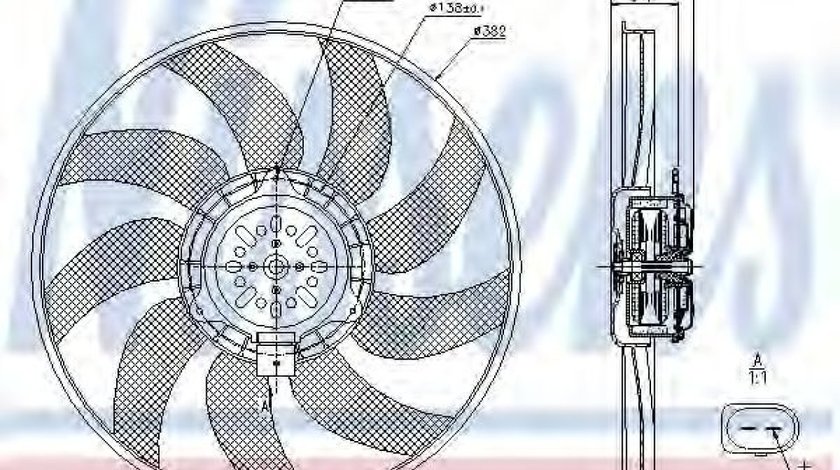 Ventilator, radiator AUDI A4 (8K2, B8) (2007 - 2015) NISSENS 85728 piesa NOUA