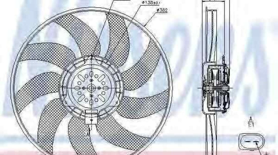 Ventilator, radiator AUDI A4 Allroad (8KH, B8) NISSENS 85728