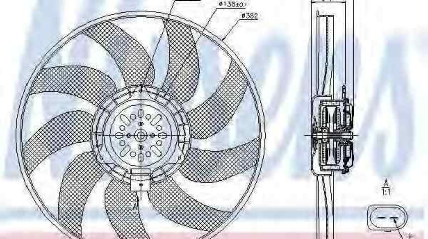 Ventilator, radiator AUDI A4 Avant (8K5, B8) NISSENS 85728