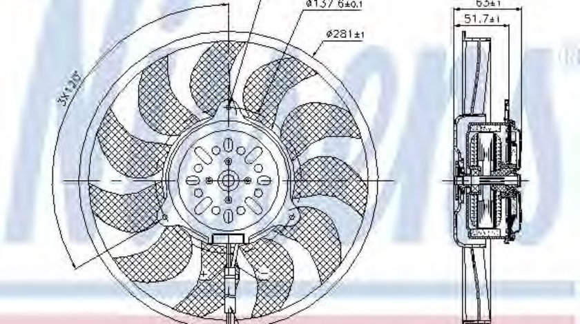 Ventilator, radiator AUDI A4 Cabriolet (8H7, B6, 8HE, B7) (2002 - 2009) NISSENS 85731 piesa NOUA