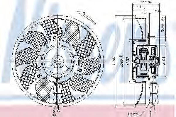 Ventilator, radiator AUDI A6 (4A, C4) (1994 - 1997) NISSENS 85548 piesa NOUA