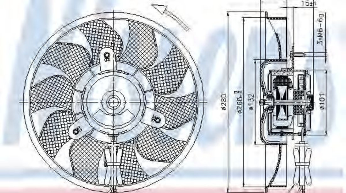Ventilator, radiator AUDI A6 (4A, C4) (1994 - 1997) NISSENS 85548 piesa NOUA