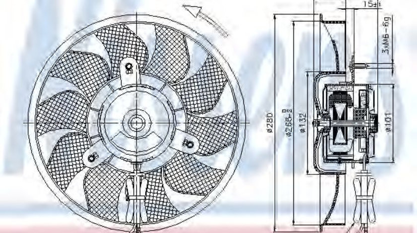 Ventilator, radiator AUDI A6 (4A, C4) (1994 - 1997) NISSENS 85548 piesa NOUA